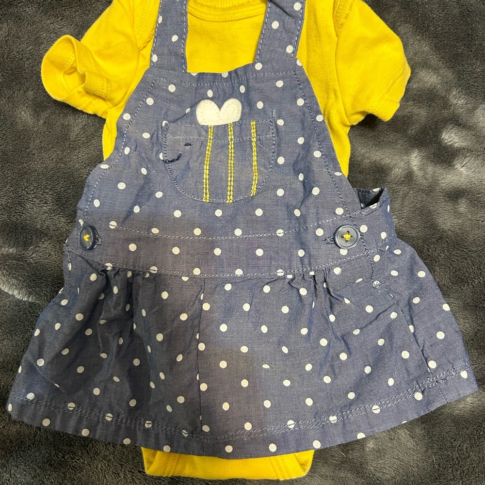 Carter's Yellow and Blue Polka Dot Kids Matching Set